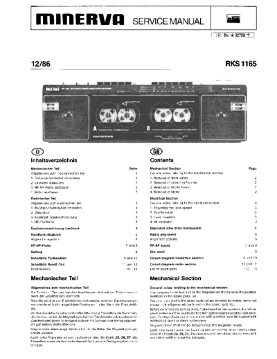Grundig Minerva RKS 1165 service manual