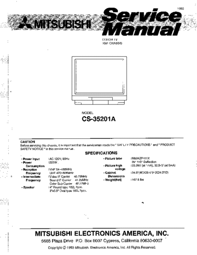 Mitsubishi CS-35201A Mitsubishi CS-35201A (Chassis XM1) (Service Manual)