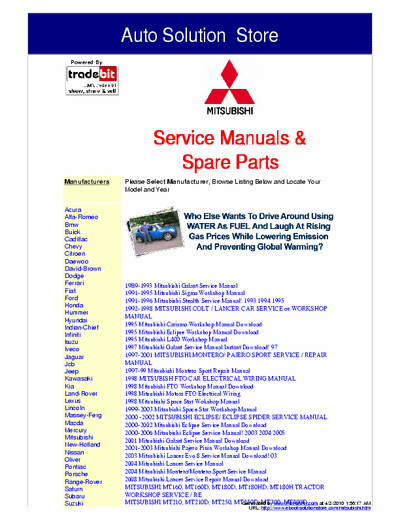 Service manual : Mitsubishi Mitsubishi Service Manuals.pdf, These