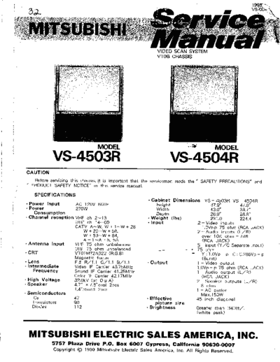 Mitsubishi VS-4503R, VS-4504R Mitsubishi VS-4503R, VS-4504R (Chassis V10B) (Service Manual)
