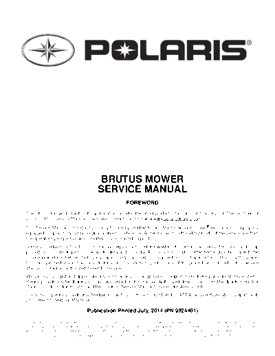 Polaris Brutus Brutus Mower service manual