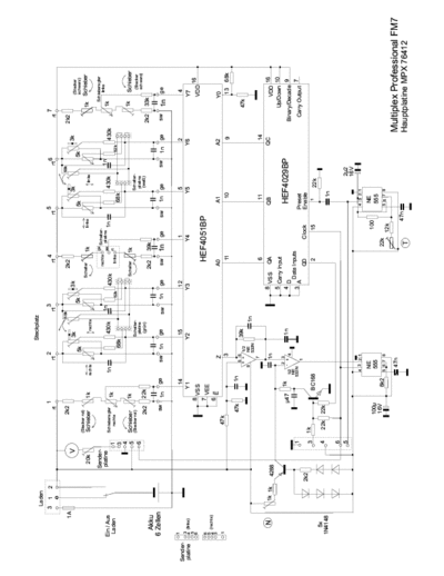 Multiplex Professional FM7 Schematic diagram for radio control
Schematic was taken from printed circuit boards,
no warranty for error-free reproduction.