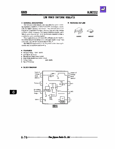 J.R.C.*  SWITCHING REGULATOR DIP08