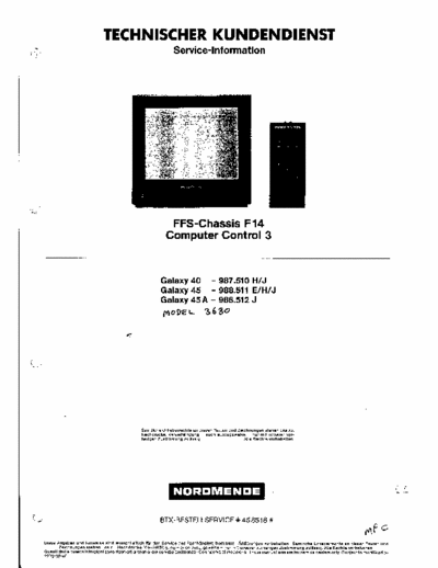 NORDMENDE Galaxy 40, Galaxy 45, Galaxy 45A NORDMENDE Galaxy 40, Galaxy 45, Galaxy 45A Ch. F14