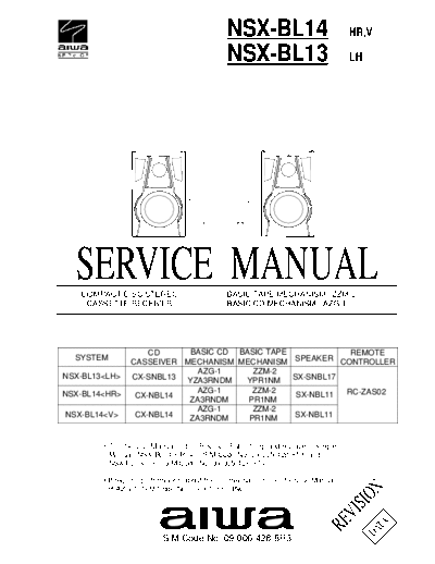 aiwa NSX-BL14 Compact disc stereo service manual