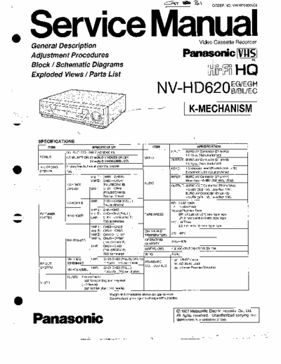Panasonic NV-HD620 NV-HD620 VCR