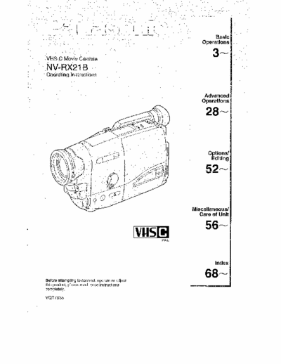 Panasonic NV-RX21B User manual