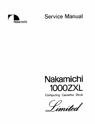 Nakamichi 1000ZXL-Limited cassette deck