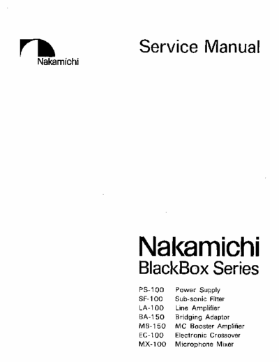 Nakamichi BlackBox preamp