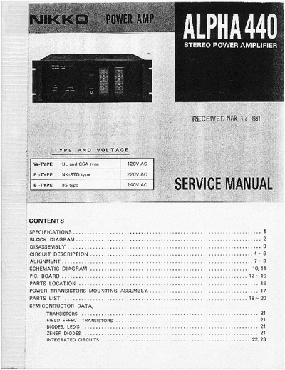 Nikko Alpha440 power amplifier