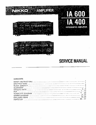 Nikko IA400, IA600 integrated amplifier