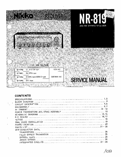 Nikko NR819 receiver