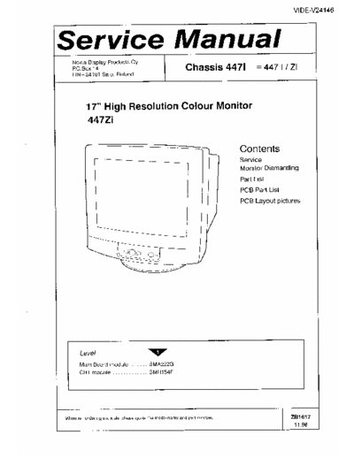 Nokia 447I, 447ZI Service manual for the Nokia 447I & 447ZI monitors.