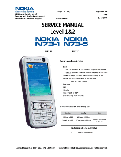 Nokia 3250 6270 6280 6630 6680 N70 N73 N80 N90 N91 Nokia Service Manuals and Schematics - 3250 6270 6280 6630 6680 N70 N73 N80 N90 N91