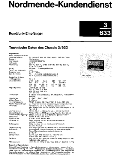 Nordmende 3/633 stereo Tannhaeuser service manual