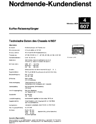 Nordmende 4/607 Mikrobox UKW service manual