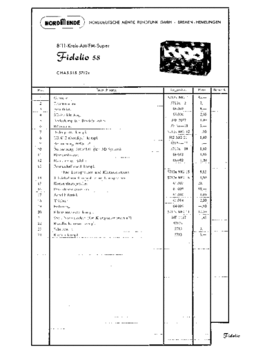 Nordmende Carmen 58 Fidelio 58 service manual