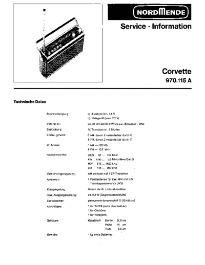 Nordmende Corvette 970.115 A service manual
