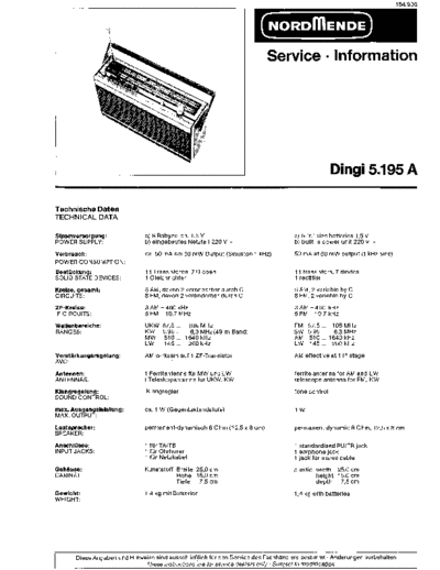 Nordmende Dingi 5.195 A service manual