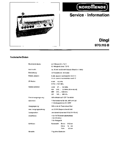 Nordmende Dingi 970.115 B service manual
