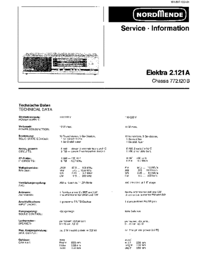 Nordmende Elektra 2.121 A service manual
