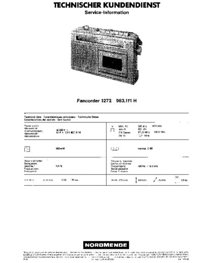 Nordmende Fancorder 1272 service manual