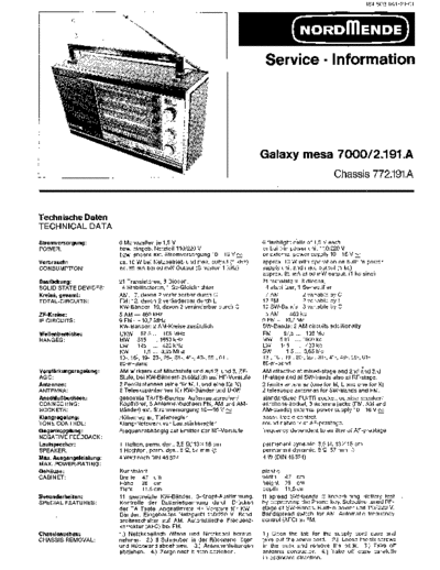 Nordmende Galaxy mesa 7000 service manual