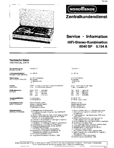 Nordmende 8040SP service manual