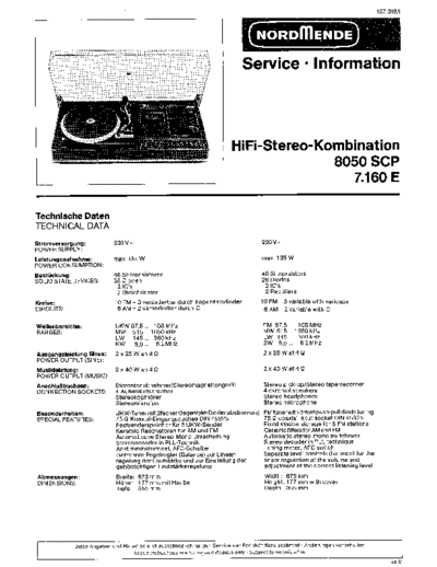 Nordmende 8050 SCP service manual