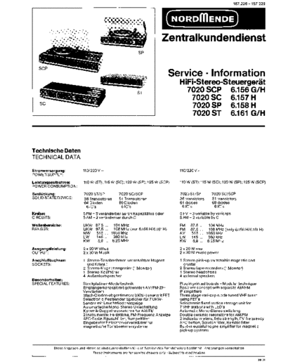 Nordmende 7020 service manual