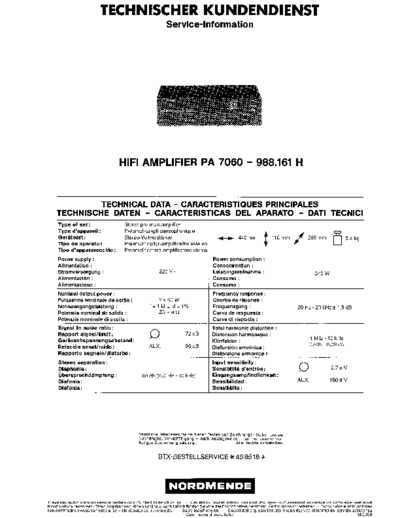 Nordmende PA 7060 service manual