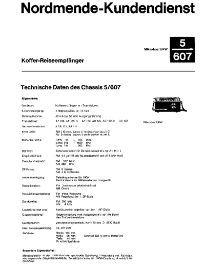 Nordmende Koffer-Reiseempfaenger 5/697 Mikrobox UKW service manual
