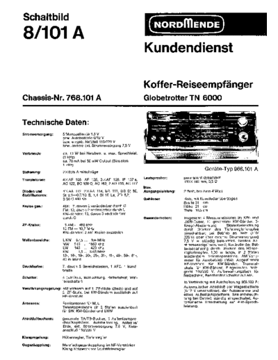Nordmende Koffer-Reiseempfaenger 8.101A Globetrotter TH 6000 service manual