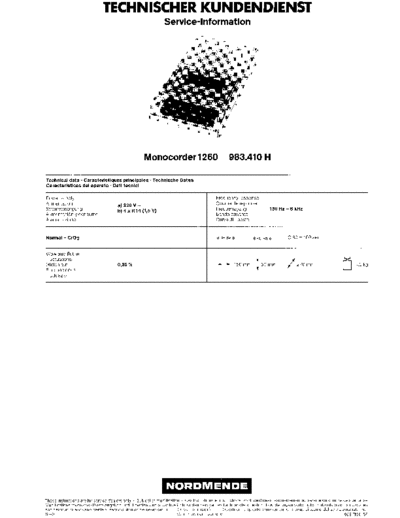Nordmende Monocorder 1260 service manual