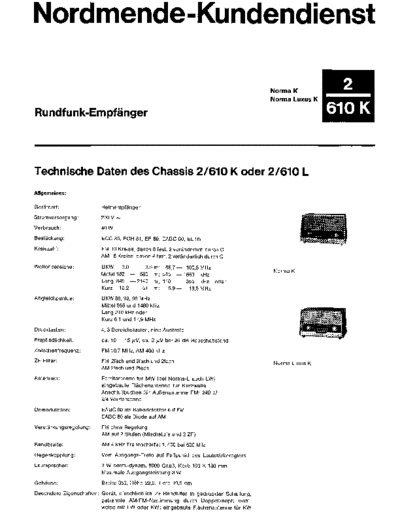 Nordmende Norma 2/610 service manual