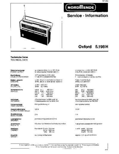 Nordmende Oxford 5.198 H service manual