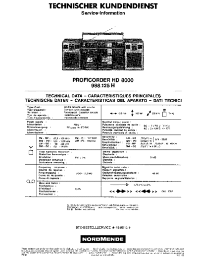 Nordmende Proficorder HD 8000 service manual