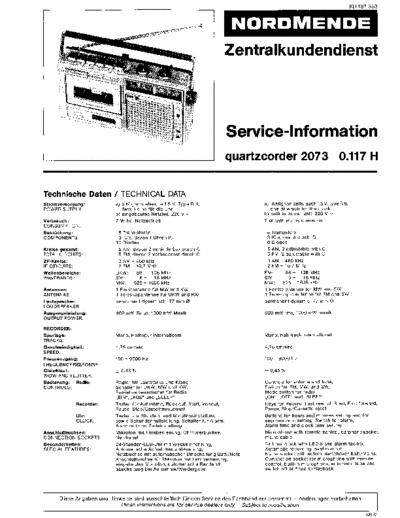 Nordmende Quarzcorder_2073 service manual