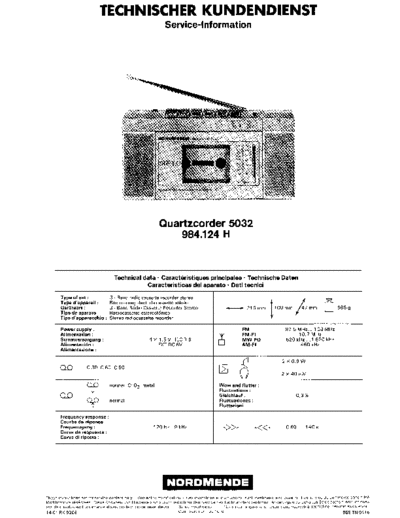 Nordmende Quarzcorder 5032 service manual