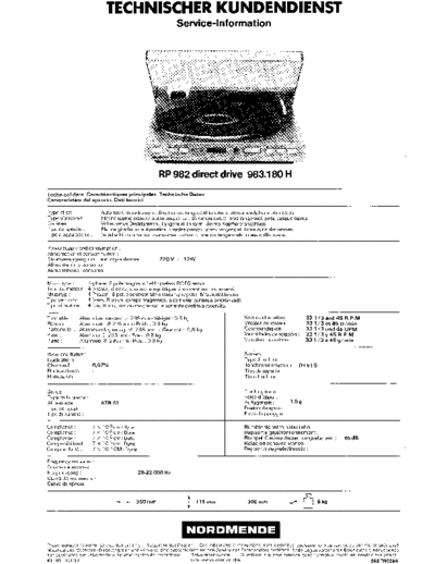 Nordmende RP 982 service manual