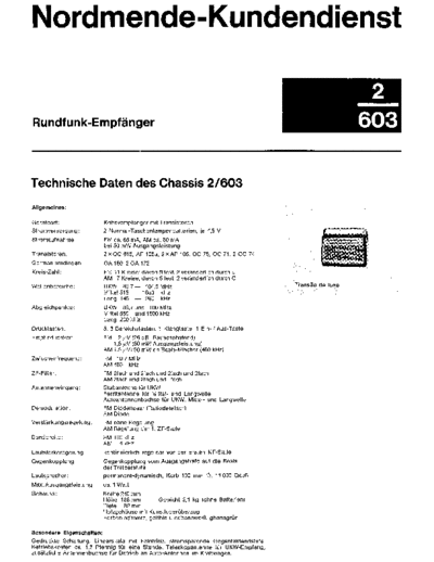 Nordmende Transita de luxe 2/603 service manual