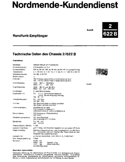 Nordmende 2/622B Kadett service manual