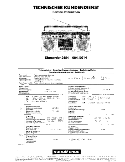 Nordmende Starcorder 2484 service manual