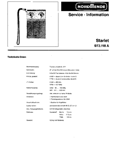 Nordmende Starlet 972.118A service manual