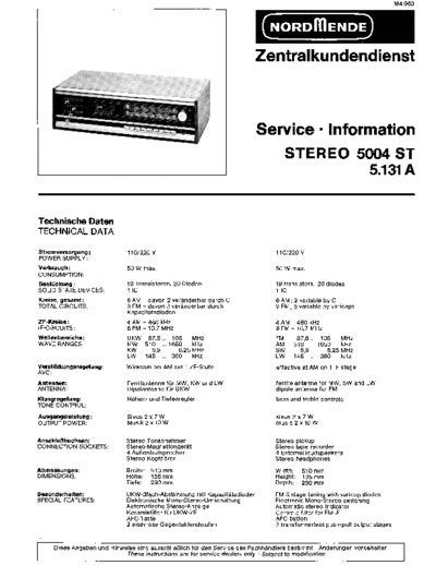 nordmende stereo 5004 service manual
