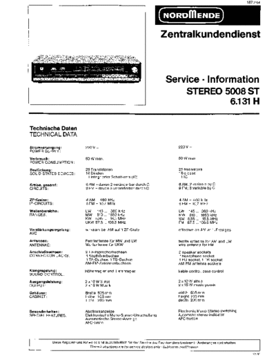 Nordmende Stereo 5008 ST service manual