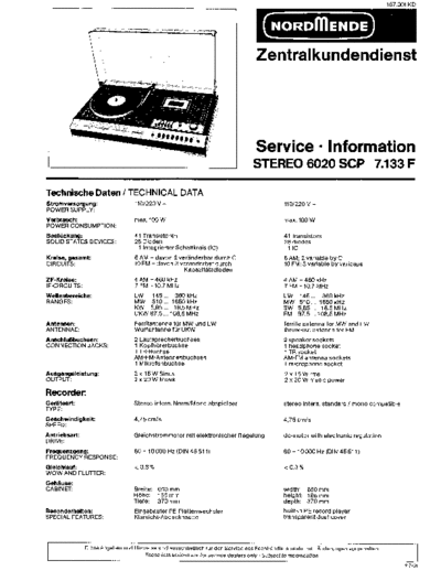 Nordmende Stereo 6020 SCP service manual