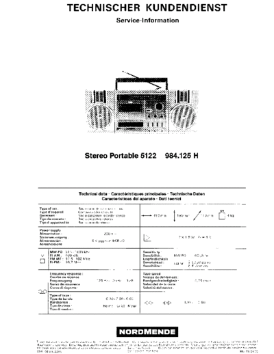 Nordmende Stereo Portable 5122 service manual