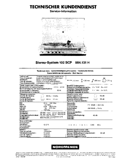 Nordmende Stereo-System 102 SCP service manual