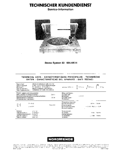 Nordmende Stereo System 80 service manual